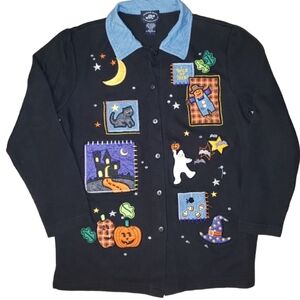 Vintage Black Halloween Cardigan